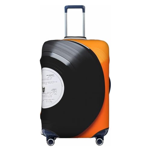 Phonograph Elastic Travel Luggage Cover, Washable Spandex Suitcase Protector, Anti-Scratch Fits 18-32 Inch