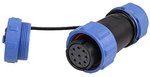 PRO ELEC Circular Threaded Inline Connector Socket, 9-Pole, 7-12mm Cable, IP68, Solder Socket, SP211 Series, 500V AC, 5A - PELR0168
