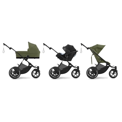 CYBEX Gold AVI SPIN Kinderwagen, Ab Geburt bis ca. 4 Jahre, Max. 111 cm und 22 kg, City-, All-Terrain-Kinderwagen, Moss Green