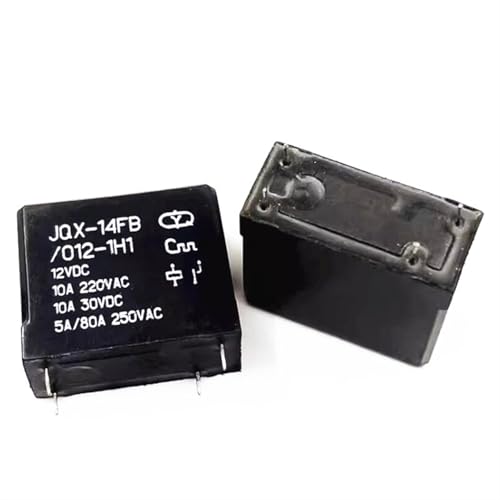 Relais JQX-14FB 012-1H1 12V 10A à 4 broches pour circuits imprimés - Lot de 20 pièces