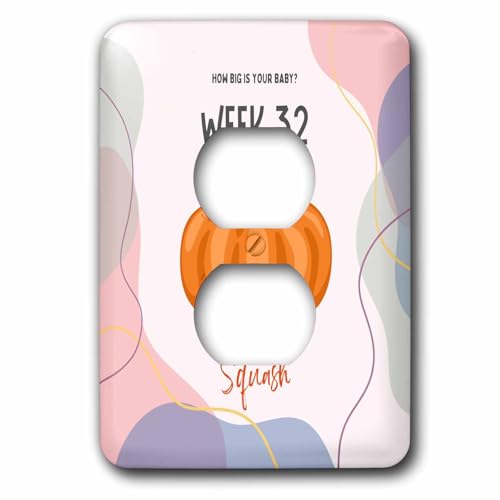 3dRose Image of Squash how big is your baby week 32 - Light Switch Covers (lsp-388484-6)