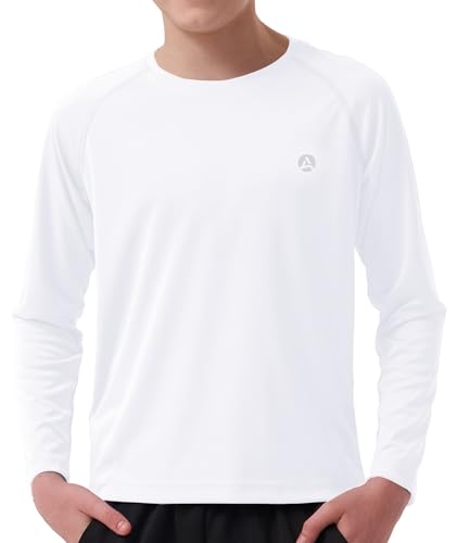 Boys Girls Long Sleeve Sun Shirts Rashguard UPF50 UV Quick Dry Athletic Hiking Fishing Golf Workout Play Water Size 6-142