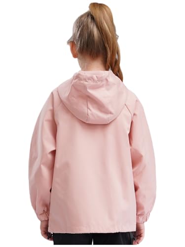 YEAHDOR Kids Girls Boys Zipper Hooded Jacket Long Sleeve Lightweight Windbreaker Outerwear for Outdoor Hiking4