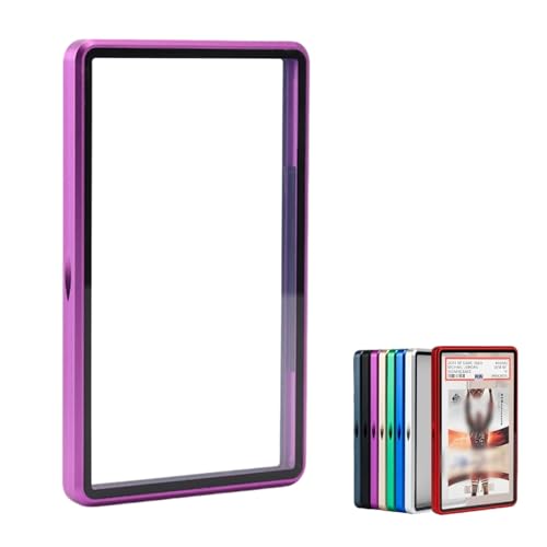 Premium Graded Trading Card Protector - 35pt PSA & CGC Slab Bumper Guard, UV & Scratch Resistant & Magnetic Closure | Aluminum Frame Card Storage Holders for Sports & Gaming Cards (Purple)