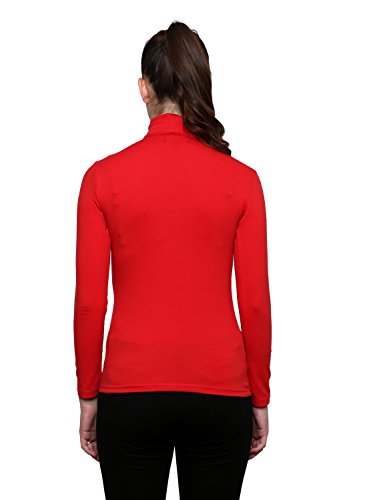 Image of LE BOURGEOIS Women Slim Fit Casual Full Sleeve Highneck /Turtle-Neck Cotton Top