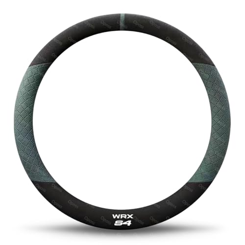 WRX S4 車用ハンドルカバー 車用ステアリングカバー スポーツ ホイールカバー WRX S4 2代目 VB系 専車ロゴ 手触りがよい 滑り止め 超薄型 38CM ハンドル 保護カバー カスタム アクセサリー 車用品(グリーンOタイプ)