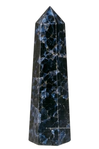 Image of Amazing Gemstone Indigo Gabbro Crystal Towers - Natural Healing Crystal Point Obelisk for Reiki Healing and Crystal Grid (2 inch to 3 inch INCH)