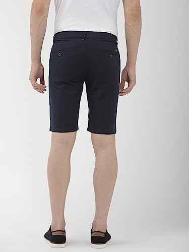 Image of The Indian Garage Co Men Slim Fit Solid Mid-Rise Woven Shorts