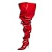 Thigh High Boots for Women Wide Calf Stiletto High Heel Over the Knee Pointed Toe Slouchy Stylish Pull On Long Boots(Red,9.5)