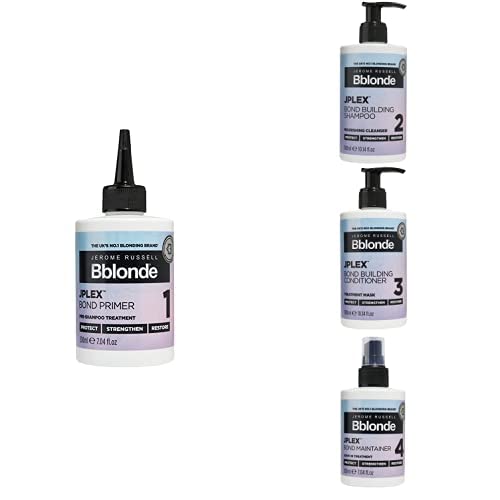 Jerome Russell Bblonde JPLEX Bond Maintenance Kit - Includes Pre Shampoo Hair Treatment, Nourishing Cleanser Hair Treatment, Bond Building Conditioner, Bond Maintainer