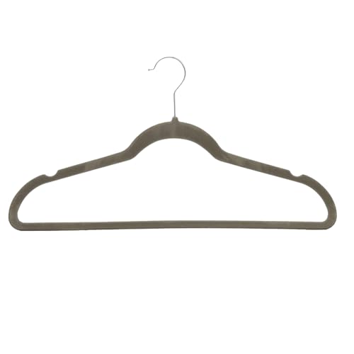 Amazon Basics Slim Velvet Non-Slip Space Saving Suit Clothes Hangers, Sturdy Metal, Gray/Silver, 30-Pack - image 6