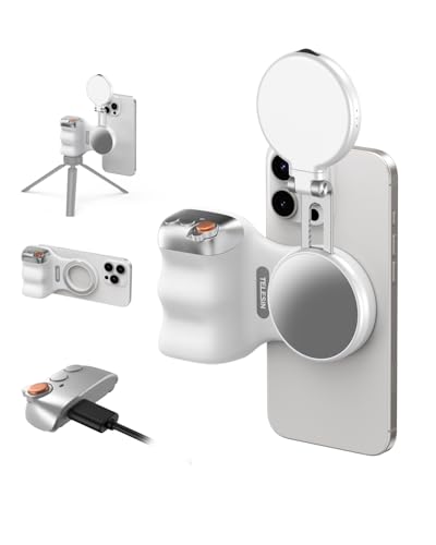 TELESIN Creator Kit - Fun Shot Magnetic Phone Camera Grip + C03 Magnetic Selfie Light (White)Bundle Kit Compatible with iPhone Magsafe & Android Selfies/Photography/TikTok/Zoom Calls/Video Conference