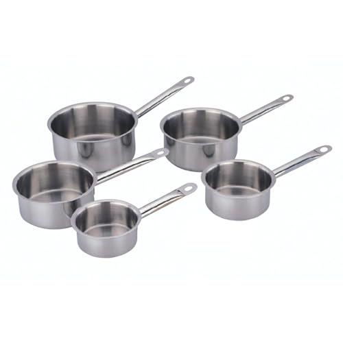 BAUMALU - Lot de 5 Casseroles Ligne Professionnelle - Acier Inoxydable Haut de Gamme - Bord Verseur - Tous Feux dont Induction - Triple Fond Diffuseur - Ø12 à 20cm,...