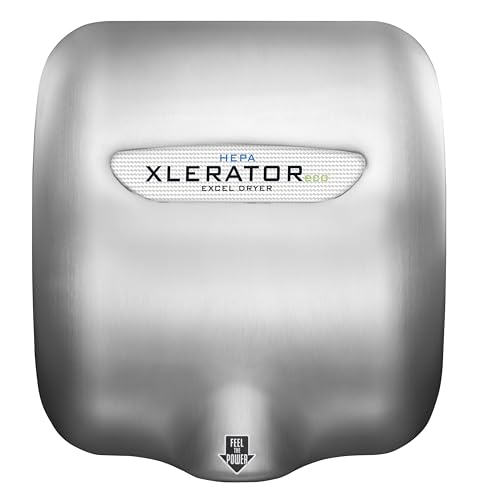 XLERATORECO Hand Dryer with Electrostatic HEPA (eHEPA) Filtration, High-Speed, Energy-Efficient, 110 Volts, XL-SB-ECO-H-110V