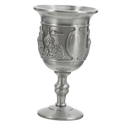 BRIGHTFUFU Creative Metal Goblet Chalice Retro Drinking Cup for Weddings Home Decor Medieval Style Art Craft for Wine Beer Unique Metal Craftsmanship