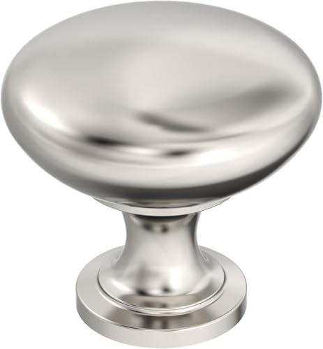 Amerock BP53005PN | Edona 1-1/4 inch (32mm) Diameter Polished Nickel Cabinet Knob | Kitchen Cabinet Hardware | Furniture Hardware | Drawer Handle (Pack of 1)
