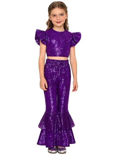 Conjunto de Top y Pantalón con Lentejuelas para Niñas 12 años miniatura 1
