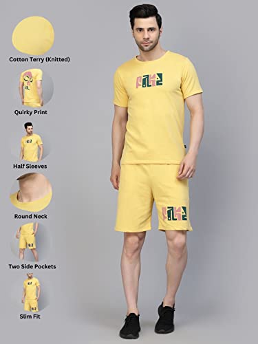 Image of Rigo Cotton Blend Waffle Knit Self Textured Co-Ord Set For Men's|Night Suit Set|Lounge-Wear Pajama Set|Night Wear, Beach Wear, Vacation Wear
