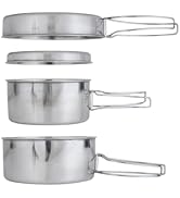 BeGrit Backpacking Camping Cookware Mini Picnic Camping Cooking Mess Kit with Pot and Pan Set for...