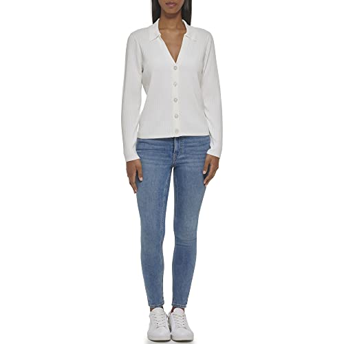 Image of Calvin Klein Women's Rib Cardi Button Front