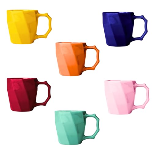 Jogo de Xícaras de Café Cerâmica Louça 120 ml Cores Variadas Kit 6 unidades (Multicolorido)