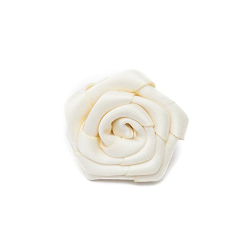 Jacob Alexander Satin Open Rose Lapel Flower Boutonniere
