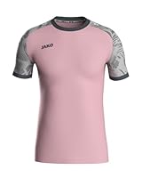 JAKO Iconic Trikot Kinder Dusky Pink, Soft Grey, Anthra Light, Gr. 140 - Nachhaltiges Sport Shirt Kurzarm aus 100% recyceltem Polyester, Feuchtigkeitstransportierend