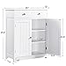 Yaheetech Free Standing Bathroom Cabinet with 1 Drawer 2 Doors and Adjustable Shelf, Wooden Entryway Storage Cabinet, 11.8D x 23.6W x 31.5H in, White