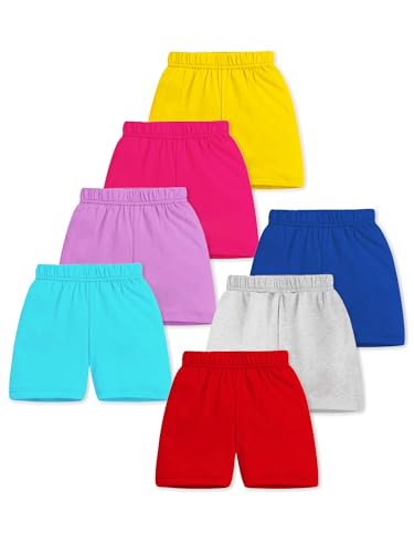 Trampoline 7-Pack Kids Shorts for Boys & Girls | One for Every Day of The Week | Soft & Stretchy Fabric | Summer Comfort Wear | Bright Colors for School, Play & Beyond