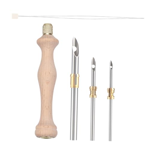 Housoutil DIY Embroidery Punch Needle Set Wooden Handle Craft Needle Kit for Thick Yarn Embroidery