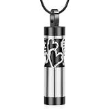 VCCWYQK Hohle Zylinder Urne Halskette für Asche für Frauen Männer Fläschchen Einäscherung Schmuck Memorial Keepsake Locket Halskette