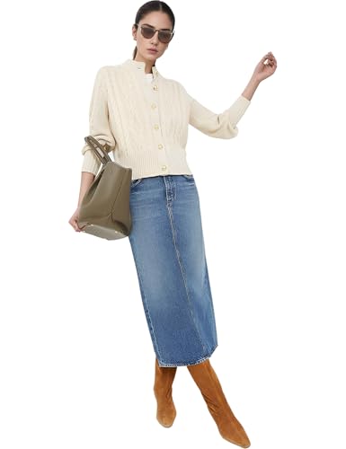 PEHMEA Womens Short Cardigan Sweaters, Soft Twist Knit Fall Winter Chunky Open Front Button Sweaters for Women4