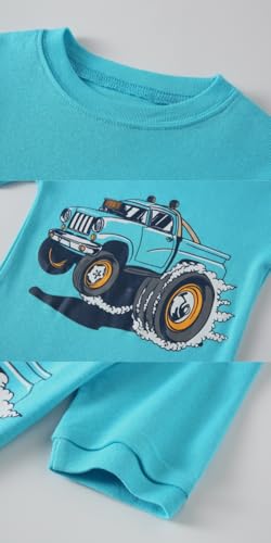 Boys Cotton Dinosaur Pajamas Kids Summer Shorts Space Pjs Toddlers Truck Sleepwear Sets 18Months-10Years4