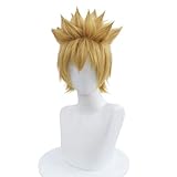 Anime Uzumaki Naruto Hair Cosplay Wigs 30cm Short Golden Yellow Heat Resistant Synthetic Hair Wig + Wig Cap (Uzumaki Naruto)