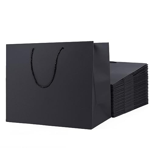 10 Pack Extra Large Gift Bags | 40x15x30 cm Black Gift Bags, Gift Bags for Men, Wedding Gift Bags, Black Paper Bags