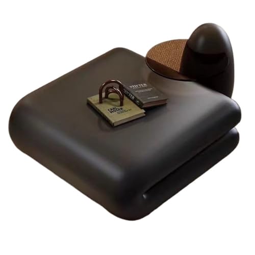 WFchenj222-6 Mesa de Centro, Mesa de Centro de Cristal Creativa Minimalista, diseño de Lujo, Juego de Mesa en Forma de Libro for Salas de Estar Modernas Mesa Auxiliar(Negro,80cm)
