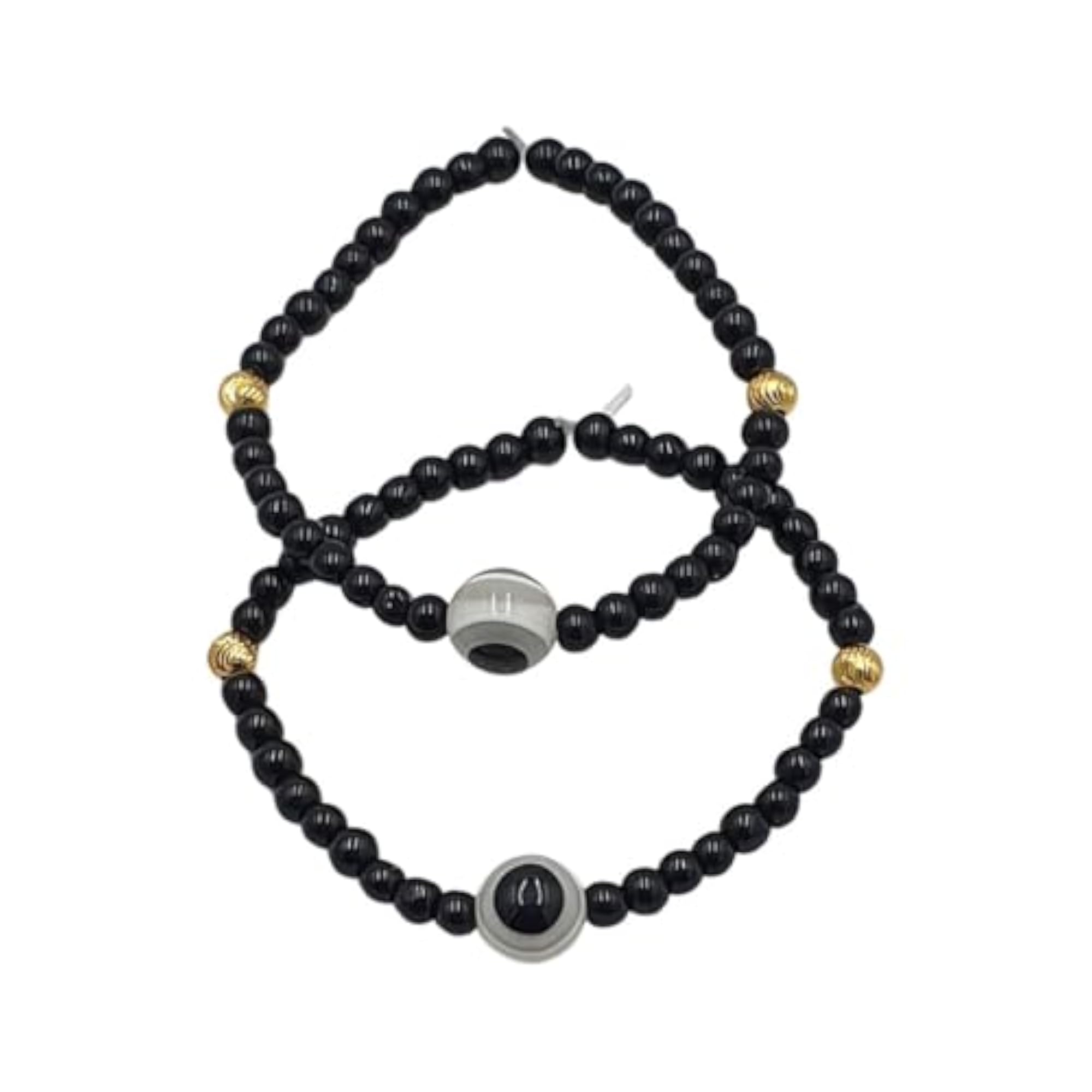 2pc Evil Eye Bead Nazariya for Babies, White & Black