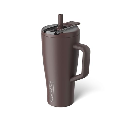 Image of BruMate Era Flip 30oz Tumbler with 100% Leakproof Covered Straw Lid | Hygienic Covered Straw | Insulated Stainless Steel Water Bottle with Handle | Cup Holder Friendly | BPA-Free (Java)