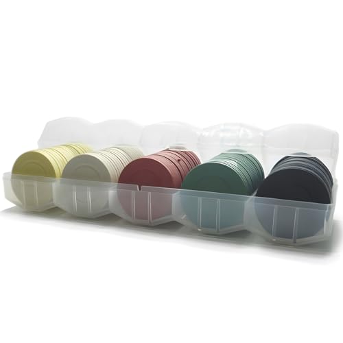 MICREEN 100 Piezas Juego Fichas Coloridas de Plástico, Discos Chip de Aprendizaje en Blanco para Juego Matemáticas Recompensa