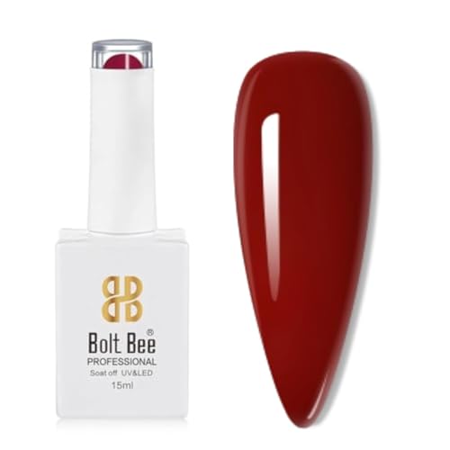 Image of Bolt Bee Red Color Gel Nail Polish Soak Off UV Gel DIY at Home Manicure Salon Nail Art (49, 15ml)