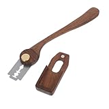IMIKEYA Cuchillo para Pan con Mango de Madera y Acero Inoxidable Herramienta de Corte Preciso para Hogar y Panaderías Incluye Reemplazables para Cortar Masa y Puntuación de Pan de Masa