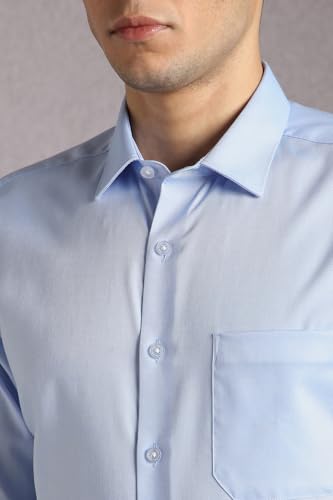 Image of Louis Philippe Men's Slim Fit Easy to Iron Everyday wear Premium Cotton Full Sleeve Solid Formal Shirt