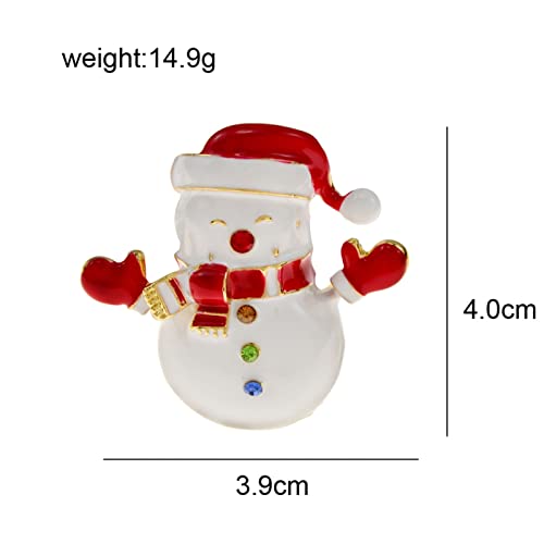 Broche bonhomme de neige émail strass accessoire vêtement pull robe de Noël - 6