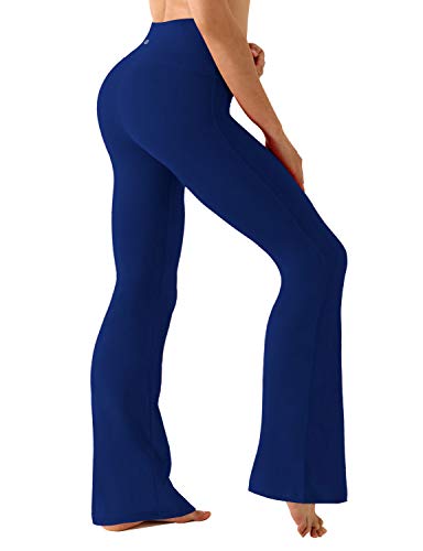 BUBBLELIME 29"/31"/33"/35"/37" 4 Styles Women's High Waist Bootcut Yoga Pants - Basic Nylon_Royal Blue XL-29 Inseam