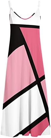 Women Fashion Sling V-Neck Sleeveless Sundress Plaid Printing A Line Party Beach Long Maxi Dress 5 Women Fashion Sling V-Neck Sleeveless Sundress Plaid Printing A Line Party Beach Long Maxi Dress
