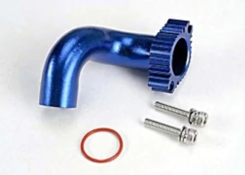 Coude echappement alu anodise bleu TRX 2.5 3.3 voiture RC thermique