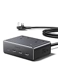 UGREEN Extension Lead with 4 USB Slots, 2 Way 2990W Max Multiple Plug with 1.5m Extension Cable, Compatible with iPhone 17/16/15/14, iPad Pro/Mini, Suitable for Home/Office, Black