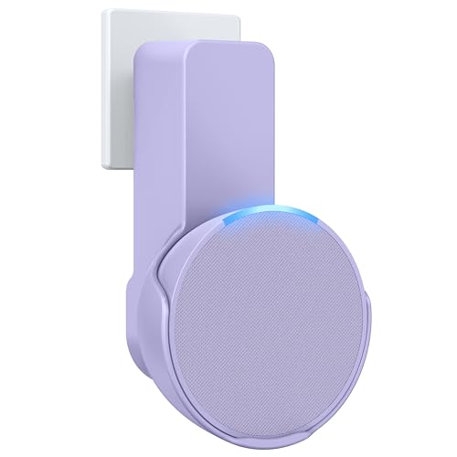 Maxonar Pop Wall Mount Outlet Wall Mount Speaker Holder No Screws and Drill Needed Cable Hidden Storage Compatible with Google Nest Pop- Lavender Bloom