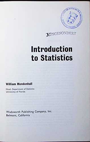Introduction to Statistics 020102859X Book Cover