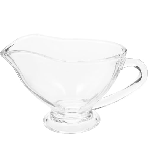 Veemoon Salsera de Cristal 170 Ml para Salsa y Aderezos, Jarra Pequeña para Leche y Café, Recipiente para Servir Salsas y Condimentos en Restaurante, Práctico para Cocina y Mesa